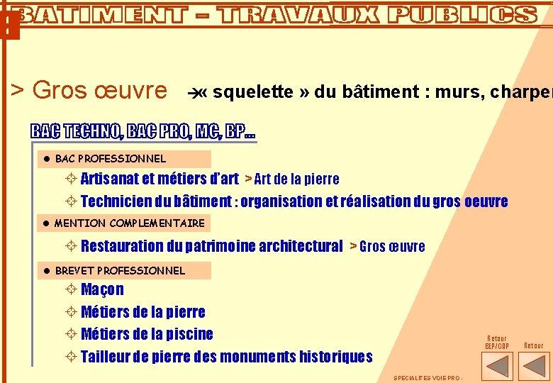 > Gros œuvre à « squelette » du bâtiment : murs, charpen l BAC