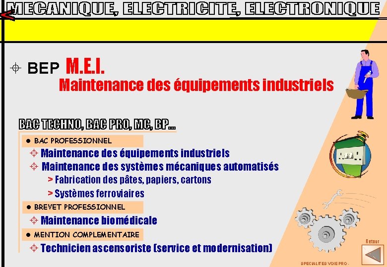 ± BEP M. E. I. Maintenance des équipements industriels l BAC PROFESSIONNEL ± Maintenance