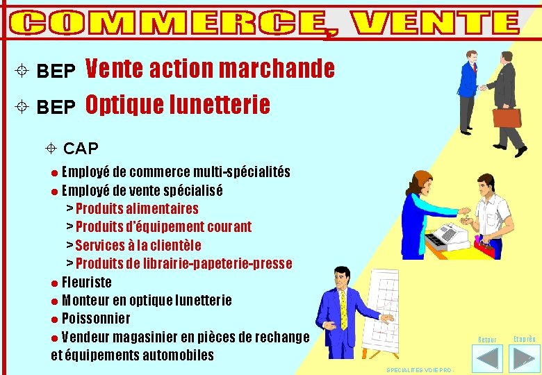 ± BEP Vente action marchande Optique lunetterie ± CAP l Employé de commerce multi-spécialités