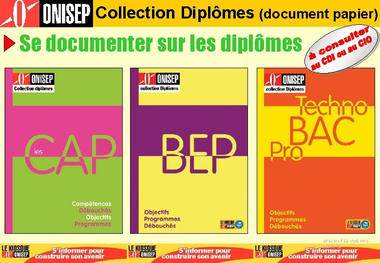Collection Diplômes (document papier) Se documenter sur les diplômes SPECIALITES VOIE PRO DIAPO 76