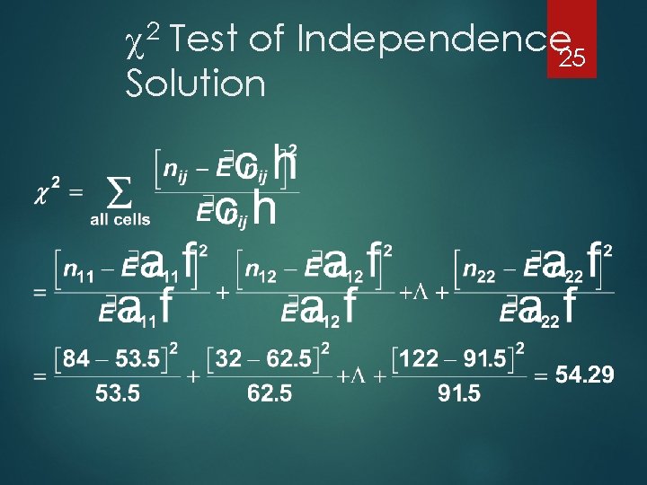 2 Test of Independence 25 Solution 