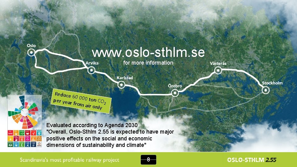 www. oslo-sthlm. se for more information Reduce 60 per year 000 ton CO 2