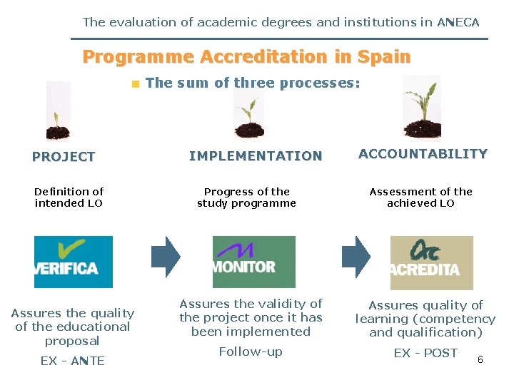 The evaluation of academic degrees and institutions in ANECA Programme Accreditation in Spain The