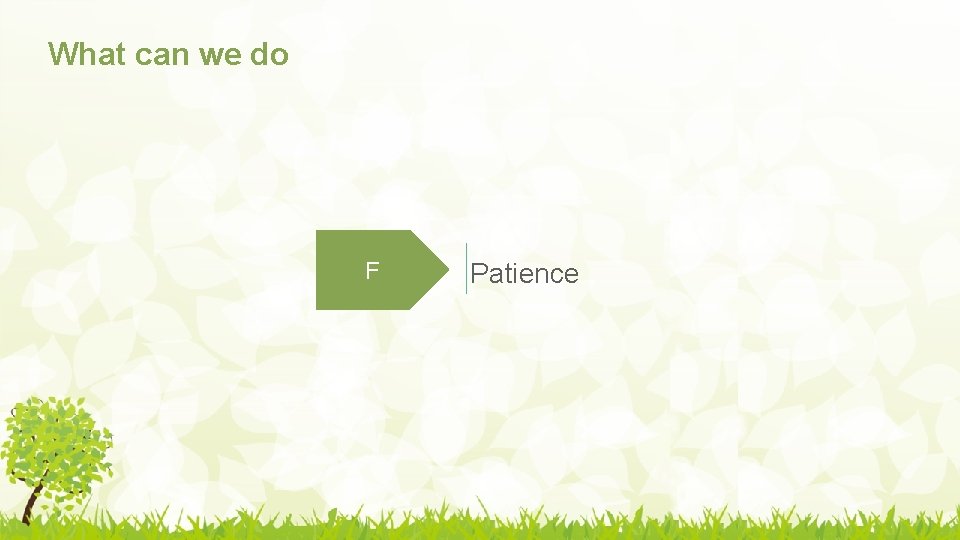 What can we do F Patience 