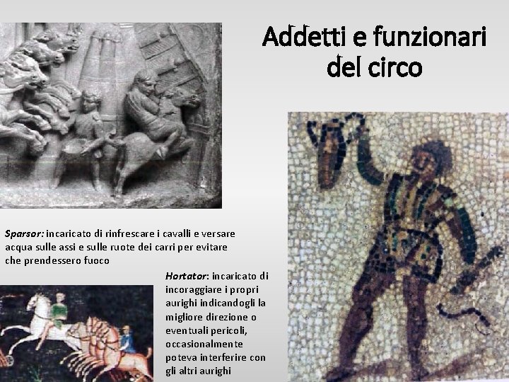 Addetti e funzionari del circo Sparsor: incaricato di rinfrescare i cavalli e versare acqua