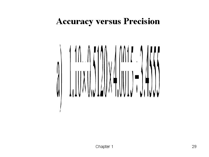 Accuracy versus Precision Chapter 1 29 