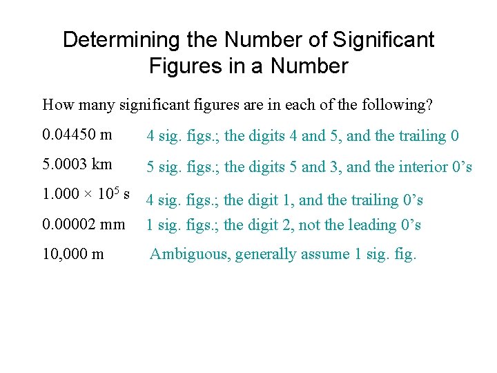 Determining the Number of Significant Figures in a Number How many significant figures are