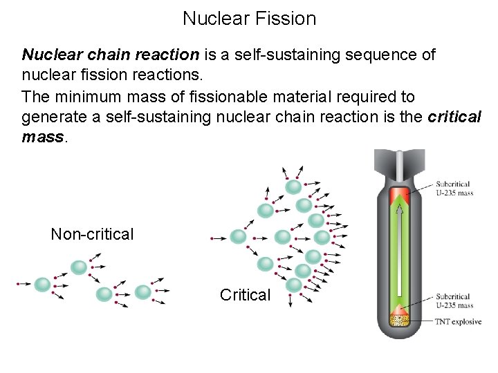 Nuclear Fission Nuclear chain reaction is a self-sustaining sequence of nuclear fission reactions. The