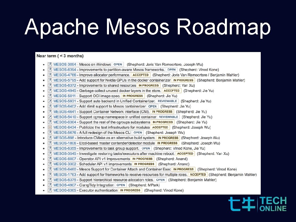 Apache Mesos Roadmap 