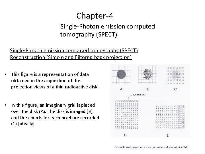 Chapter-4 Single-Photon emission computed tomography (SPECT) Reconstruction (Simple and Filtered back projection) • This