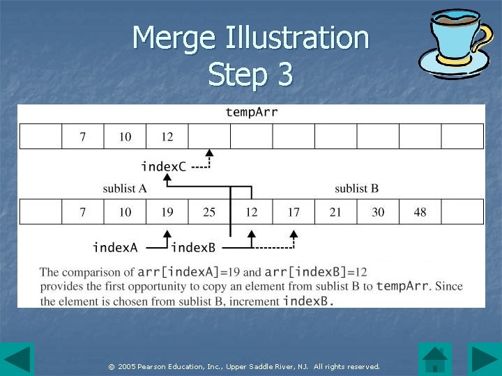 Merge Illustration Step 3 © 2005 Pearson Education, Inc. , Upper Saddle River, NJ.