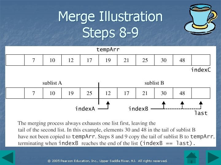 Merge Illustration Steps 8 -9 © 2005 Pearson Education, Inc. , Upper Saddle River,
