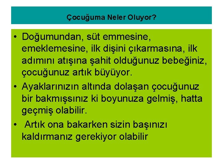 Çocuğuma Neler Oluyor? • Doğumundan, süt emmesine, emeklemesine, ilk dişini çıkarmasına, ilk adımını atışına