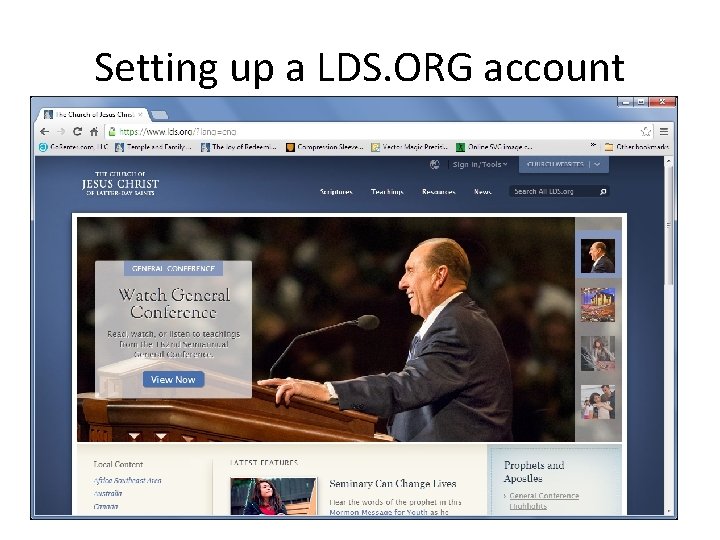 Setting up a LDS. ORG account 