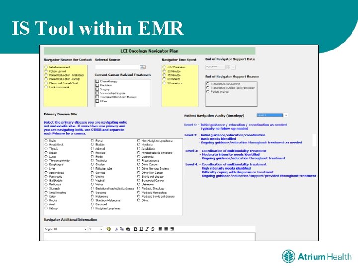 IS Tool within EMR 