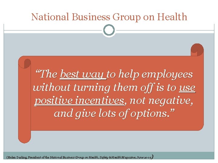 National Business Group on Health “The best way to help employees without turning them