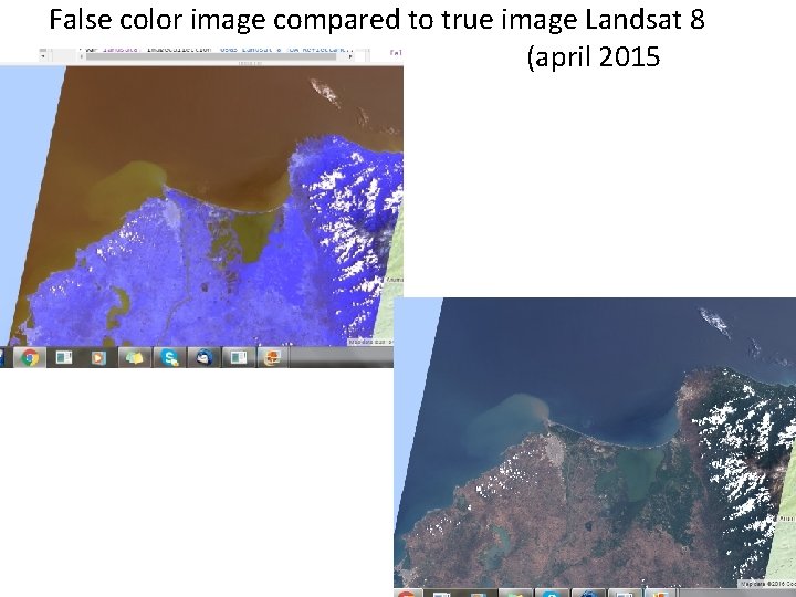 False color image compared to true image Landsat 8 (april 2015 