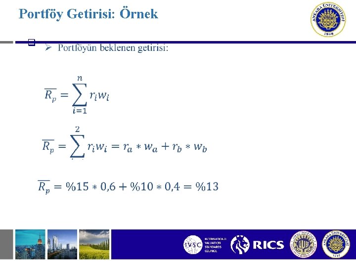 Portföy Getirisi: Örnek q 