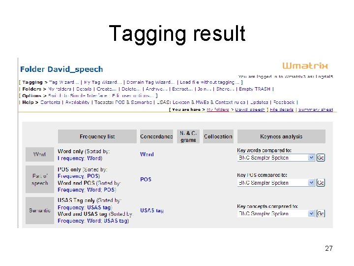 Tagging result 27 