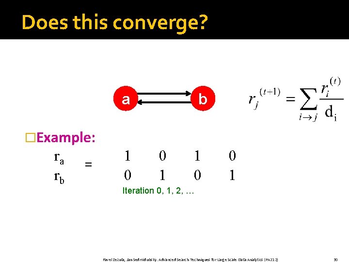 Does this converge? a b �Example: ra rb = 1 0 0 1 Iteration
