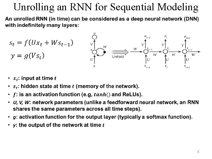 Unrolling an RNN for Sequential Modeling • 5 