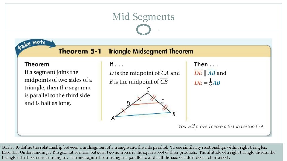 Unit 4 Triangles LESSONS 50 55 GEOMETRIC MEAN