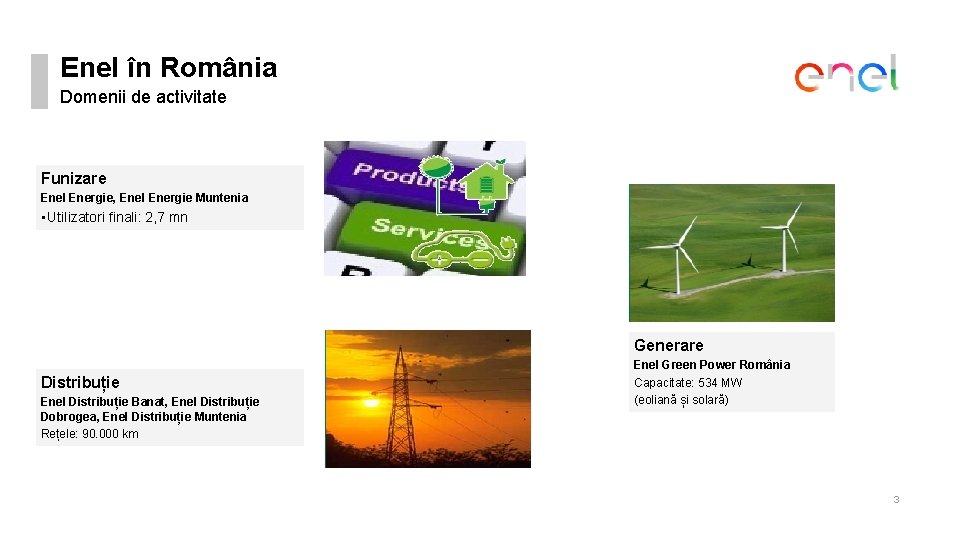 Enel în România Domenii de activitate Funizare Enel Energie, Enel Energie Muntenia • Utilizatori