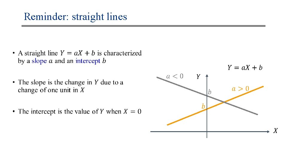 Reminder: straight lines • 