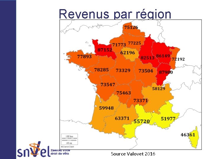 Revenus par région Source Valovet 2016 