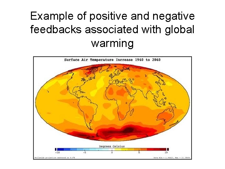 Example of positive and negative feedbacks associated with global warming 