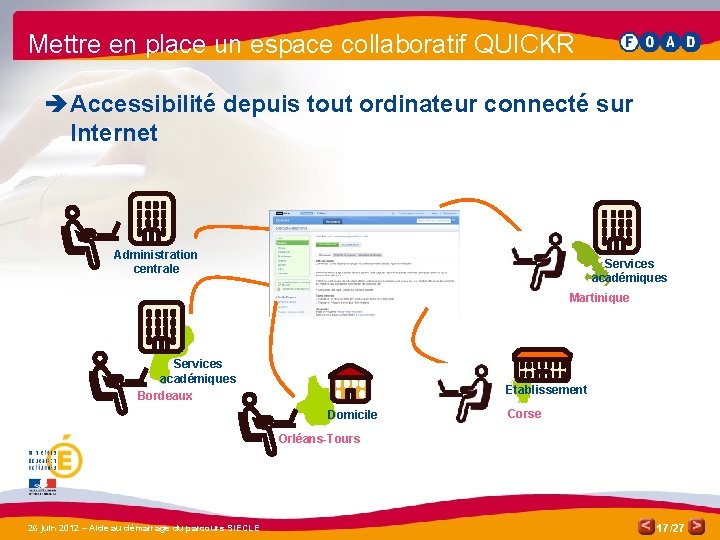 Mettre en place un espace collaboratif QUICKR è Accessibilité depuis tout ordinateur connecté sur