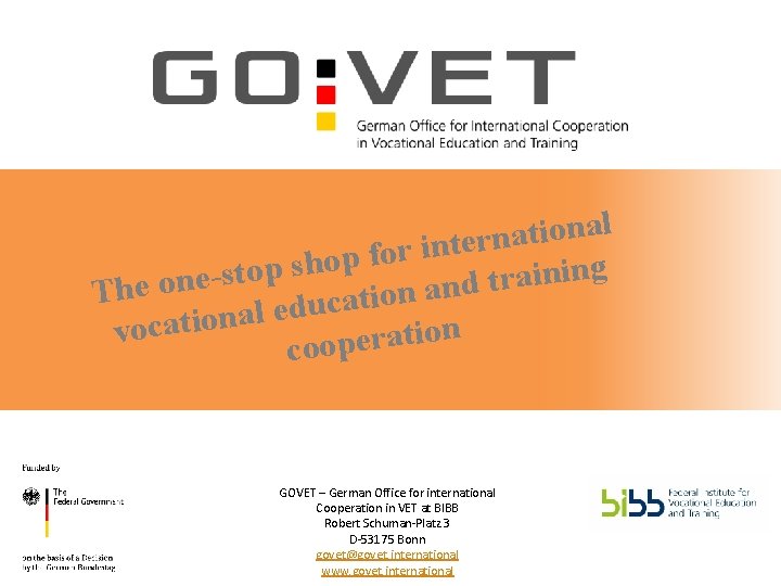 The one-stop shop for international vocational education and training cooperation l a n o