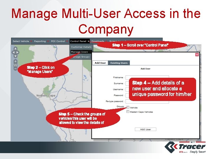 Manage Multi-User Access in the Company Step 1 – Scroll over “Control Panel” Step