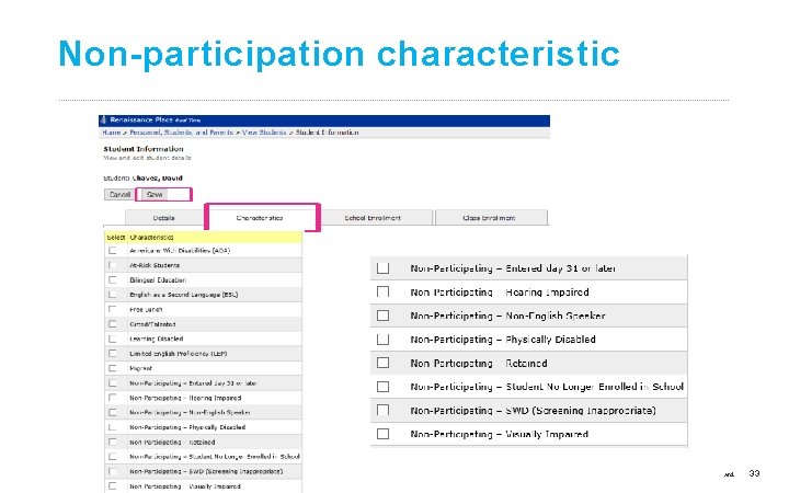 Non-participation characteristic ©Copyright 2017 Renaissance Learning, Inc. All rights reserved. 33 