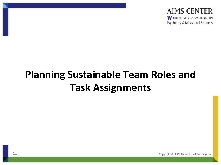 Planning Sustainable Team Roles and Task Assignments 11 