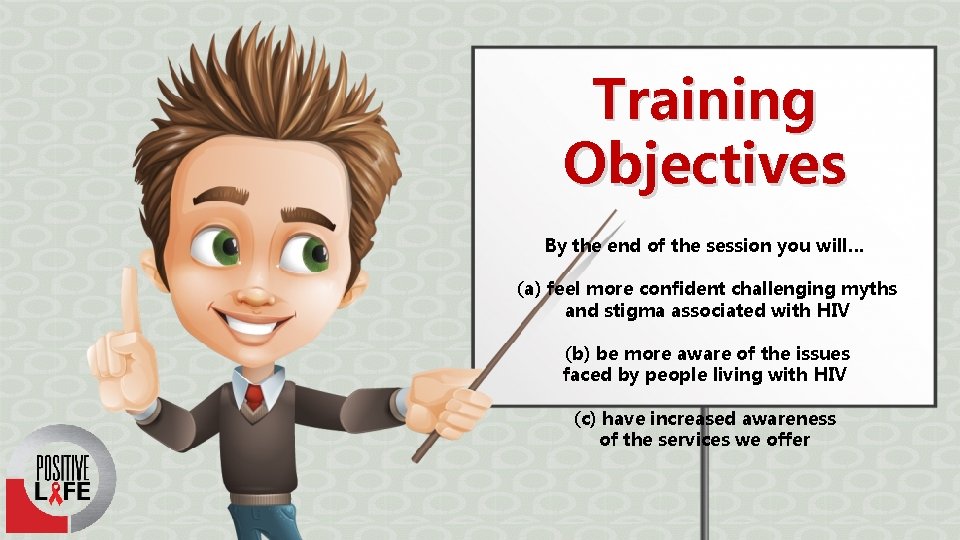 Training Objectives By the end of the session you will… (a) feel more confident