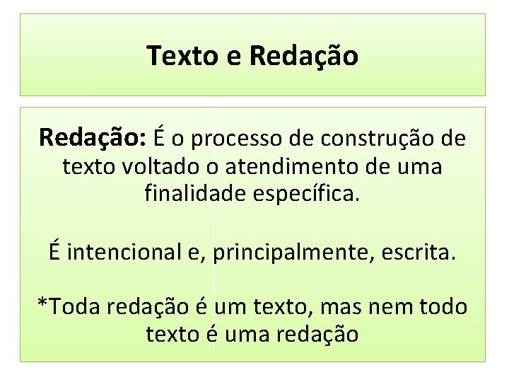 Texto e Redação: É o processo de construção de texto voltado o atendimento de Texto e Redação: É o processo de construção de texto voltado o atendimento de