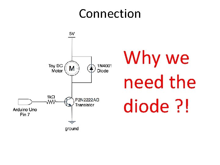 Connection Why we need the diode ? ! 