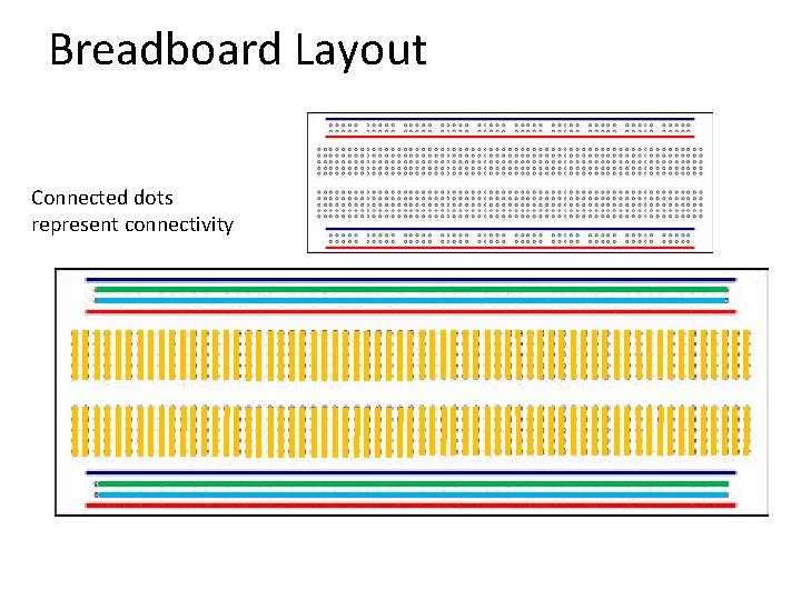 Breadboard Layout Connected dots represent connectivity 