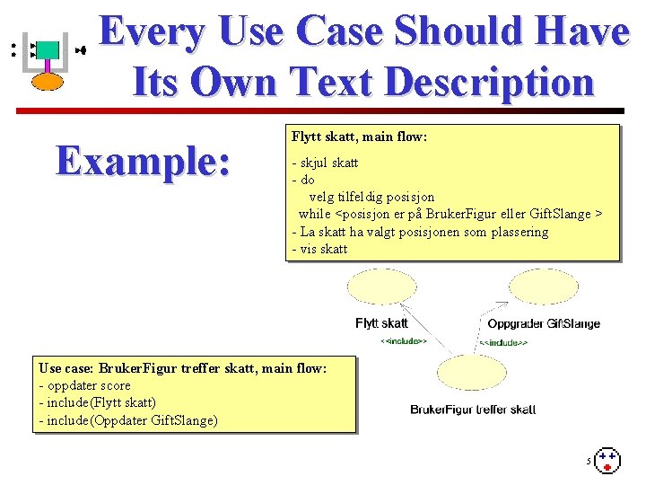 Every Use Case Should Have Its Own Text Description Example: Flytt skatt, main flow: