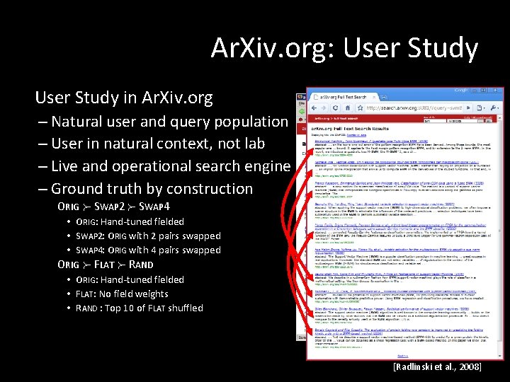 Ar. Xiv. org: User Study in Ar. Xiv. org – Natural user and query