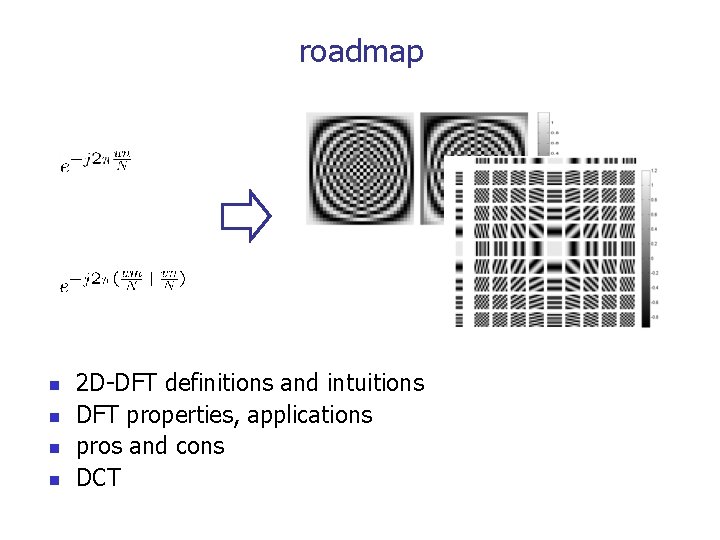 roadmap n n 2 D-DFT definitions and intuitions DFT properties, applications pros and cons