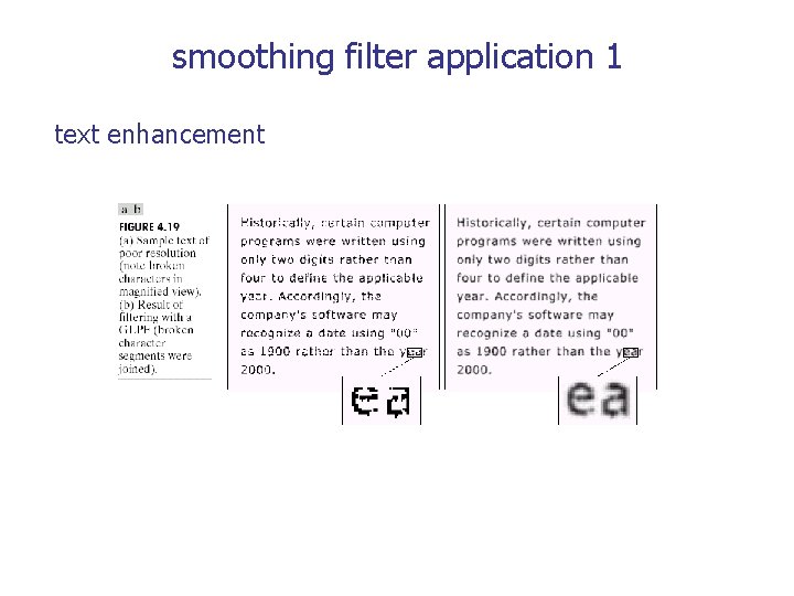 smoothing filter application 1 text enhancement 