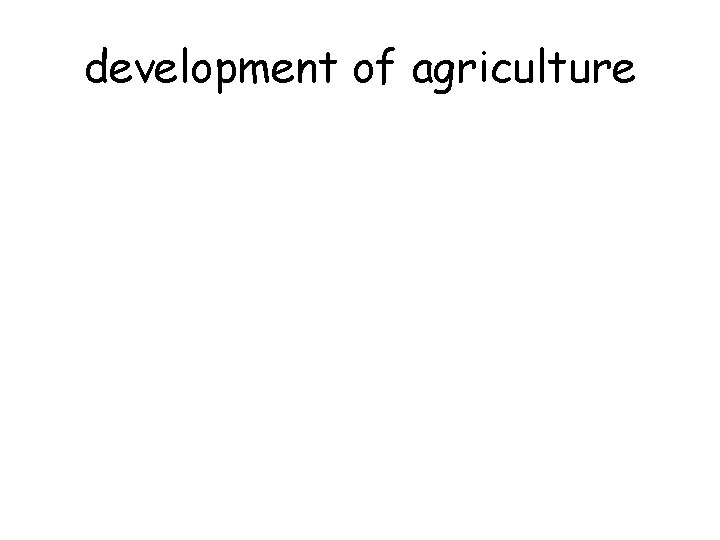 development of agriculture 