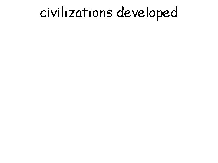 civilizations developed 