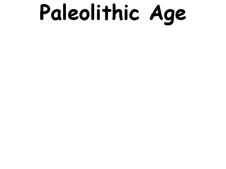 Paleolithic Age 