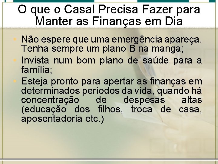 O que o Casal Precisa Fazer para Manter as Finanças em Dia • Não