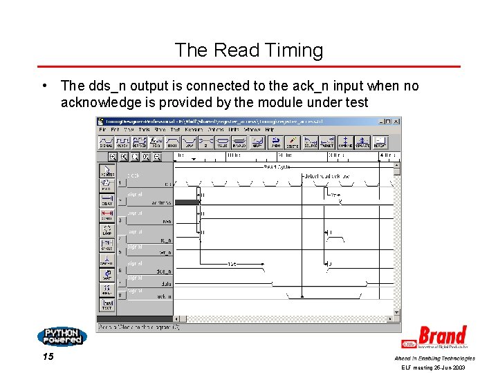 The Read Timing • The dds_n output is connected to the ack_n input when The Read Timing • The dds_n output is connected to the ack_n input when