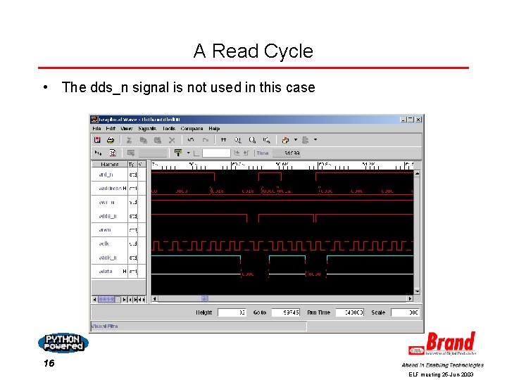 A Read Cycle • The dds_n signal is not used in this case 16 A Read Cycle • The dds_n signal is not used in this case 16