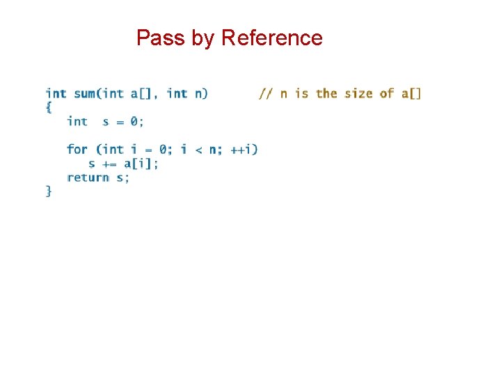 Pass by Reference 